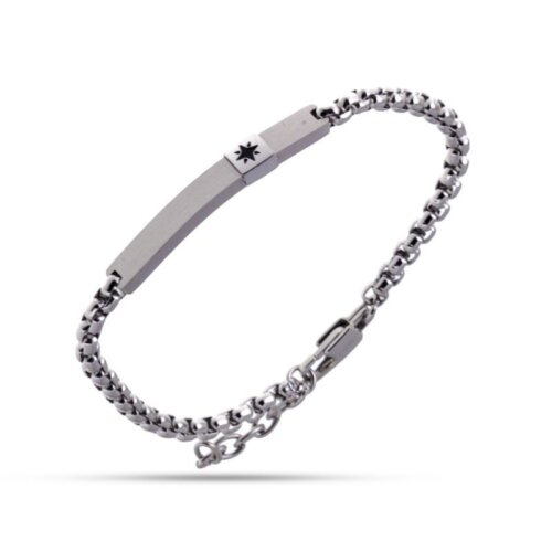 Bracciale Piastra Rosa dei Venti in Argento 925