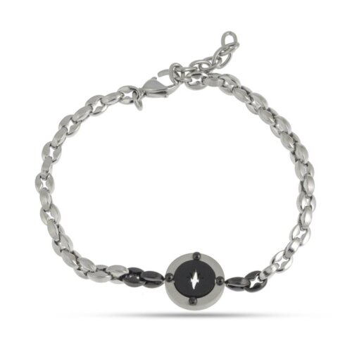 Bracciale Rosa dei Venti nera in Argento 925