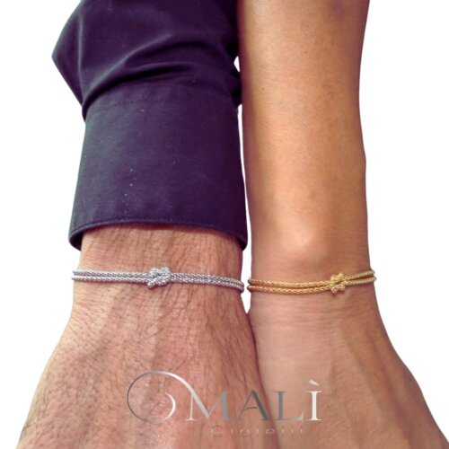 bracciale 2mm nodo d'amore  in arg 925%