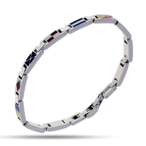 Bracciale uomo bandiere in acciaio