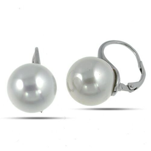 orecchino monachina con perla 14mm in argento 925%