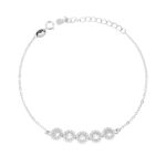 bracciale 5 pietre tonde zk in argento 925%