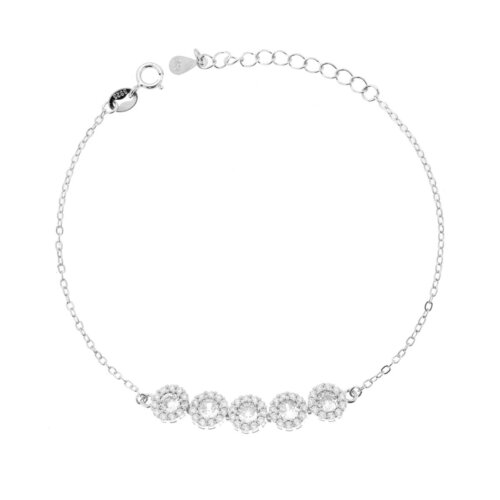bracciale 5 pietre tonde zk in argento 925%