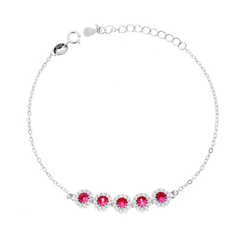 bracciale 5 pietre tonde zk in argento 925%