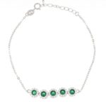 bracciale 5 pietre tonde zk in argento 925%