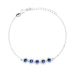 bracciale 5 pietre tonde zk in argento 925%