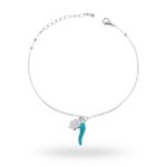 Bracciale corno smalto +quadrifoglio in in Argento 925