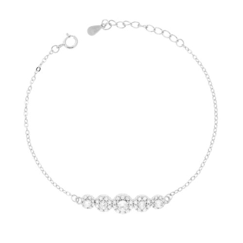 bracciale 5 pietre fiore zk in argento 925%