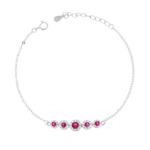 bracciale 5 pietre fiore zk in argento 925%