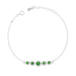 bracciale 5 pietre fiore zk in argento 925%