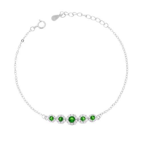 bracciale 5 pietre fiore zk in argento 925%