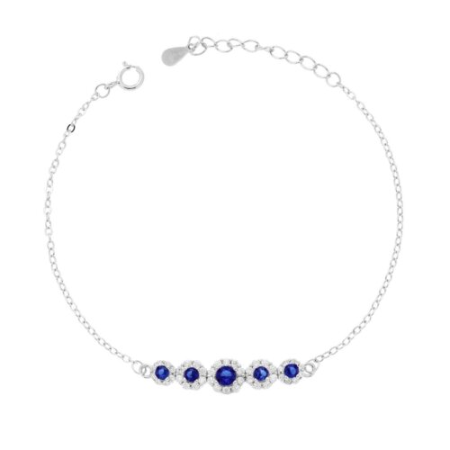 bracciale 5 pietre fiore zk in argento 925%