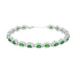 Tennis pietre ovali cm18+3in in Argento 925 con zirconi