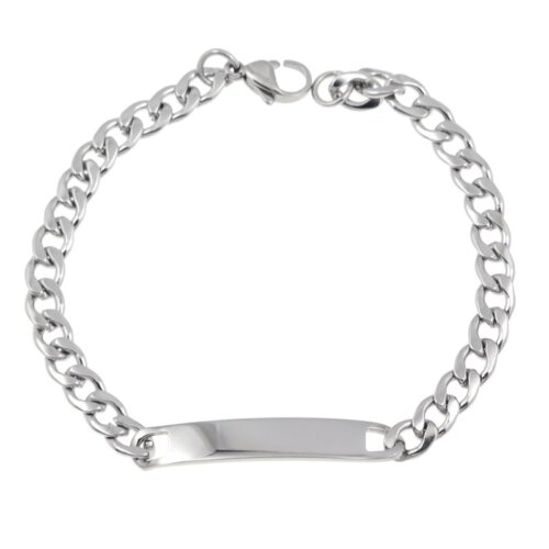 bracciale targa con scritta papa' in arg 925%