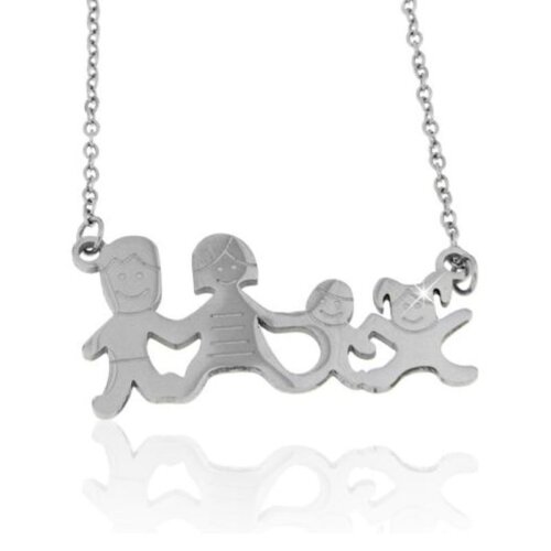 collana famiglia in acciaio