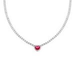 Collana tennis cuore zk in arg 925%