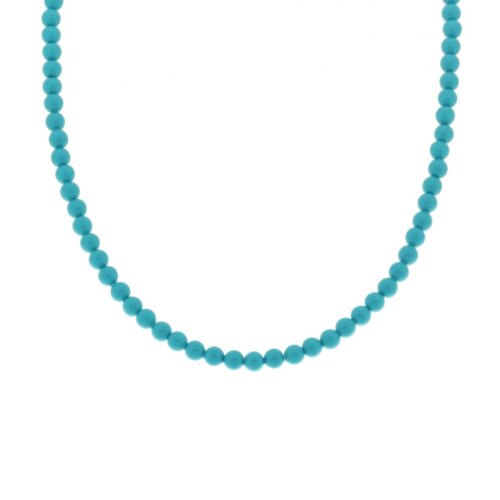 Collana 4mm turchese in arg 925%