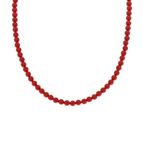 Collana 4m corallo in arg 925%