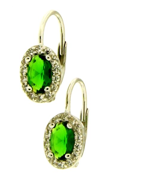 Orecchino monachella pietra ovale in Argento 925