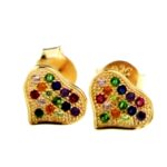 Orecchini cuore zirconato in argento 925%