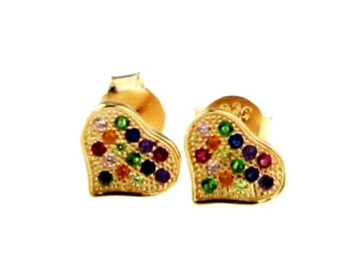 Orecchini cuore zirconato in argento 925%