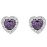 orecchino cuore pietra smoll in arg 925%