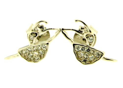 orecchino ballerina zirconi in argento 925%