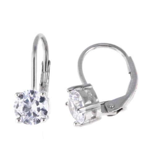 Orecchino monachella zircone 4mm in arg 925%