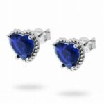 Orecchino cuore pietra in in Argento 925