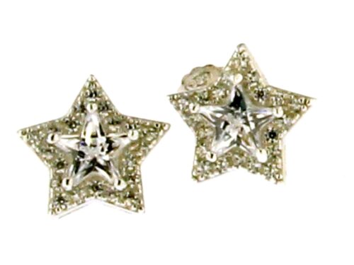 oreccchino pietra stella zk in argento 925%