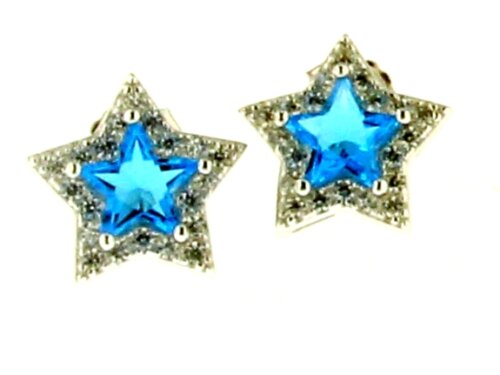 oreccchino pietra stella zk in argento 925%
