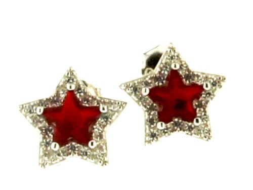 oreccchino pietra stella zk in argento 925%