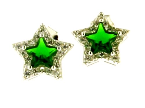 oreccchino pietra stella zk in argento 925%