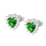 orecchino cuore con zircone n arg 925%