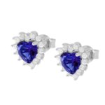orecchino cuore con zircone n arg 925%
