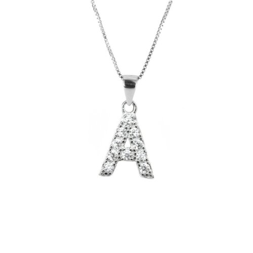 Collana lettera zirconata