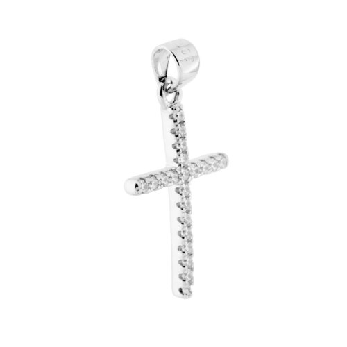 Pendente croce zirconi in argento 925%