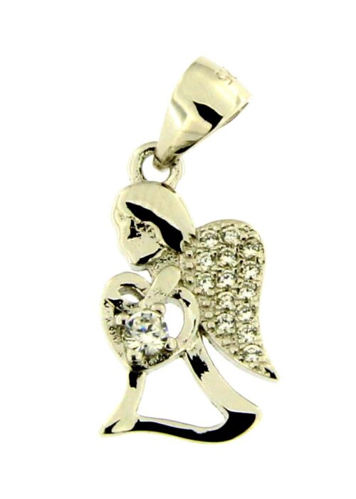 Pendente Angelo con cuore zk in arg 925%
