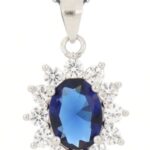 Pendente pietra ovale zk in arg 925%
