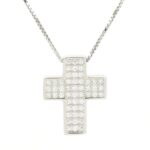 pendente croce zirconi in arg 925%