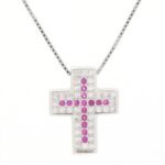 pendente croce zirconi in arg 925%