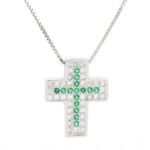 pendente croce zirconi in arg 925%