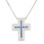 pendente croce zirconi in arg 925%