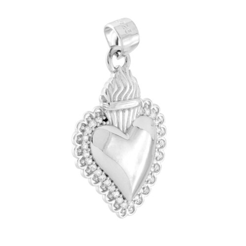 Pendente cuore sacro in arg 925%