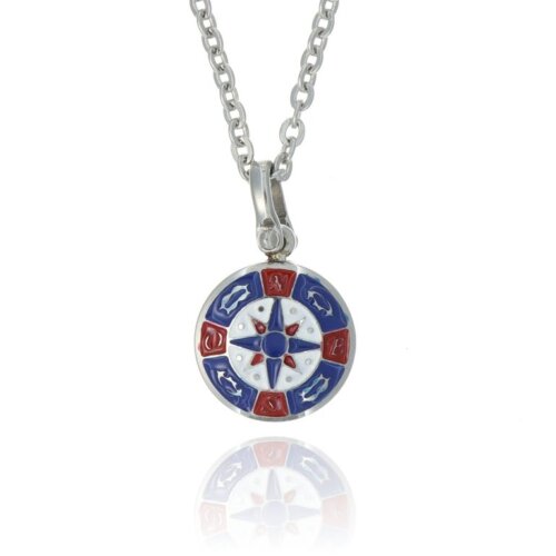 Collana uomo rosa venti smalto Acciaio