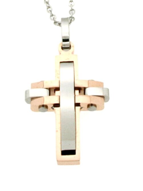 Collana uomo croce acciaio