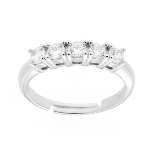 Anello 5 pietre 3mm in Argento 925