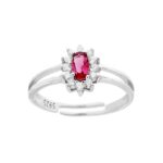 anello pietra piccolo in arg 925% regolabile