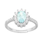 Anello Zircone ovale IN ARG 925% regolabile