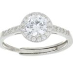 anello tondo zk in argento 925% regolabile